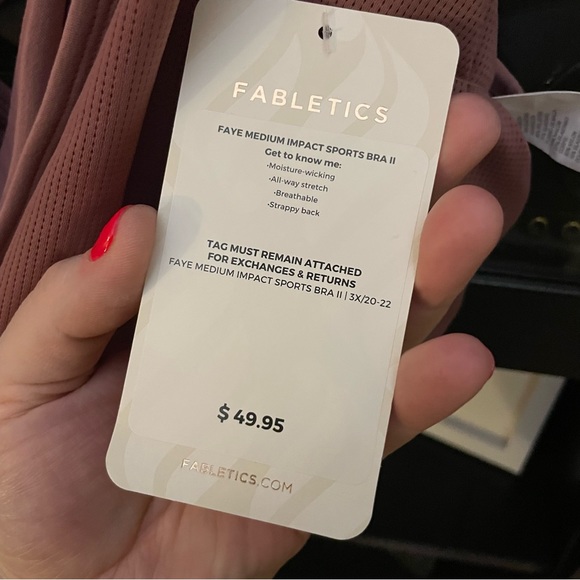 NWT Fabletics Faye Medium Impact Sports Bra in Orchid Smoke 3x - Picture 4 of 4